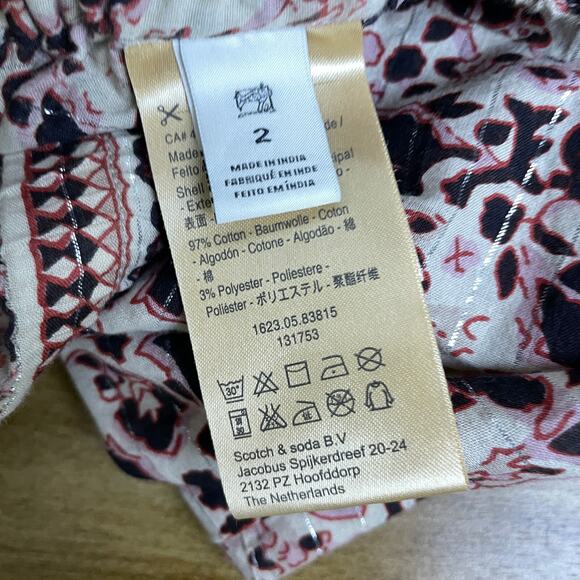 Scotch And Soda Vagabond Voyage Pants Size 2 Printed Elastic Boho 30x28 - Picture 10 of 12